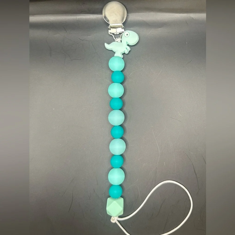 Dinosaur silicone Pacifier Clips - qty 1